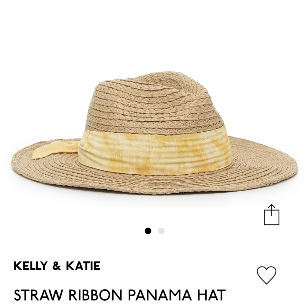 Kelly & Katie Straw Ribbon Panama Hat NWT